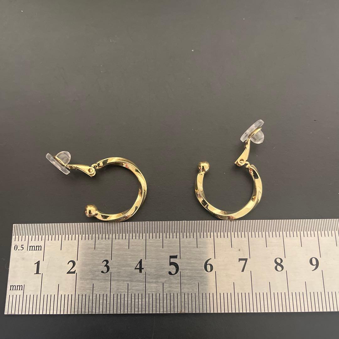 イヤリング ノンホール ゴールド フープ クリア キャッチ バッグ 金 — image 3