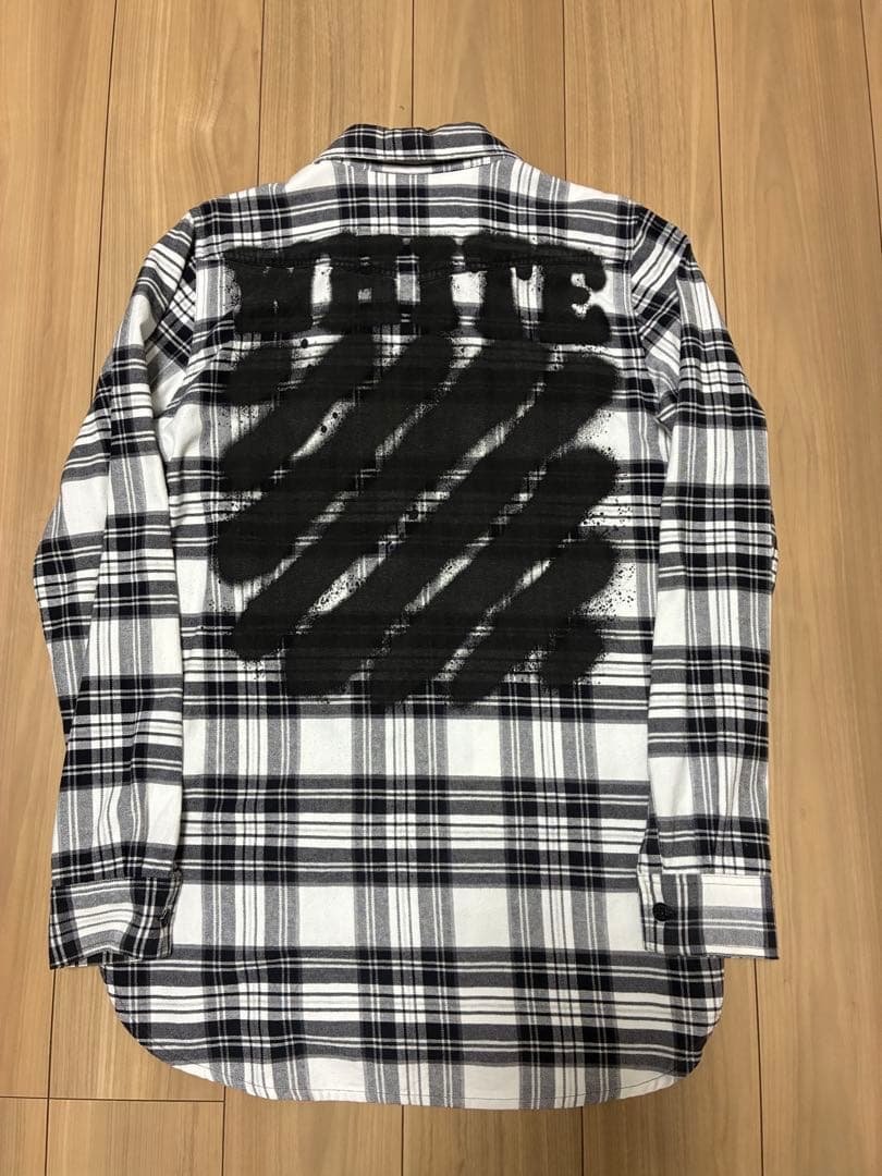 OFF-WHITE 長袖バックプリントチェックシャツ ※難あり — image 4