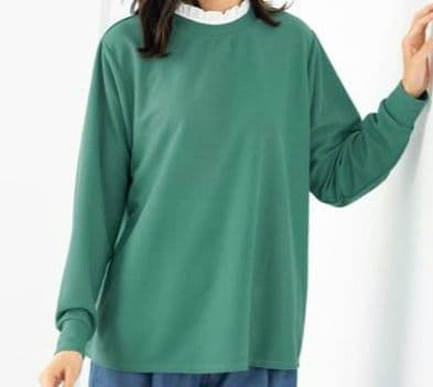 【新品】❀衿元フリル仕様プルオーバー　L　グリーン系❀ — image 2