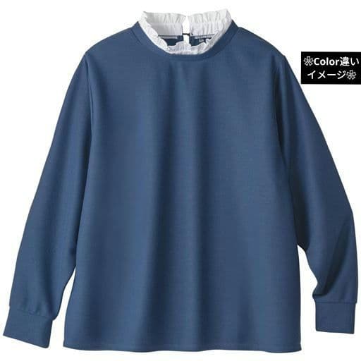 【新品】❀衿元フリル仕様プルオーバー　L　グリーン系❀ — image 4