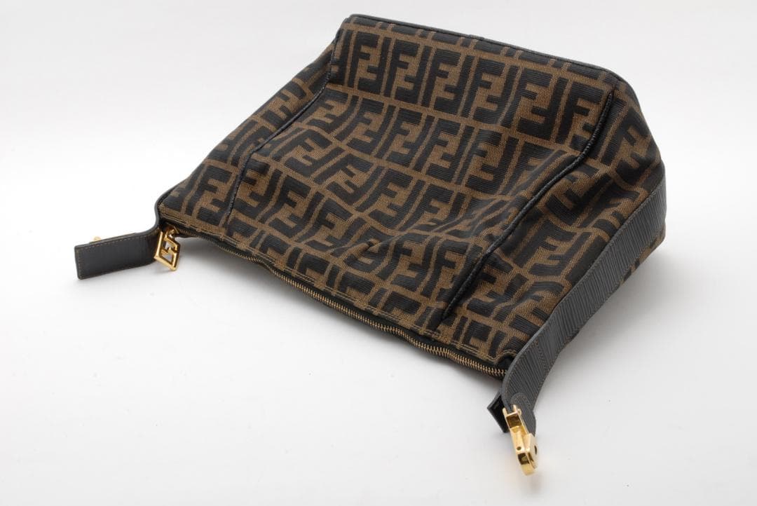 FENDI ズッカ バニティ ハンドバッグ 大 ブラウン キャンバス — image 3