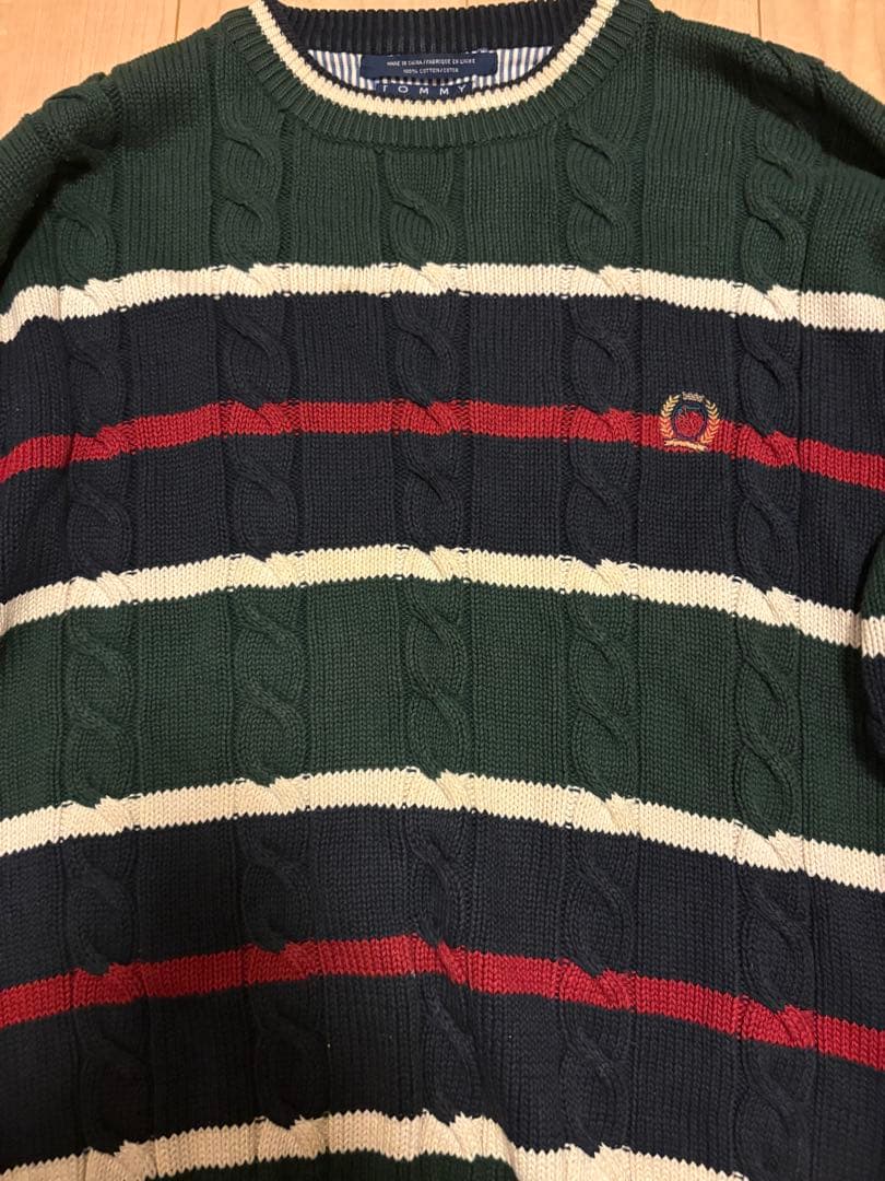 TOMMY HILFIGER90年代ヴィンテージ・マルチボーダーコットンニット — image 2