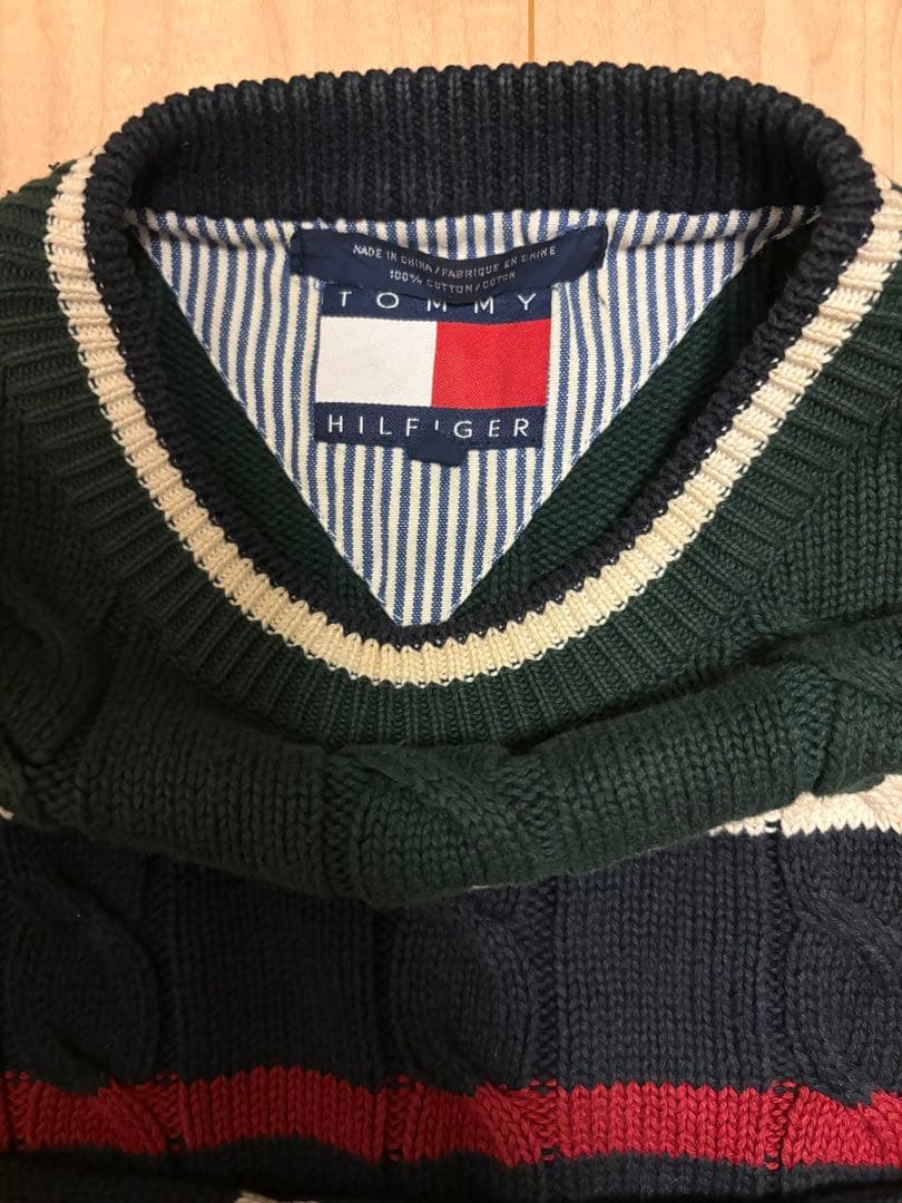 TOMMY HILFIGER90年代ヴィンテージ・マルチボーダーコットンニット — image 4