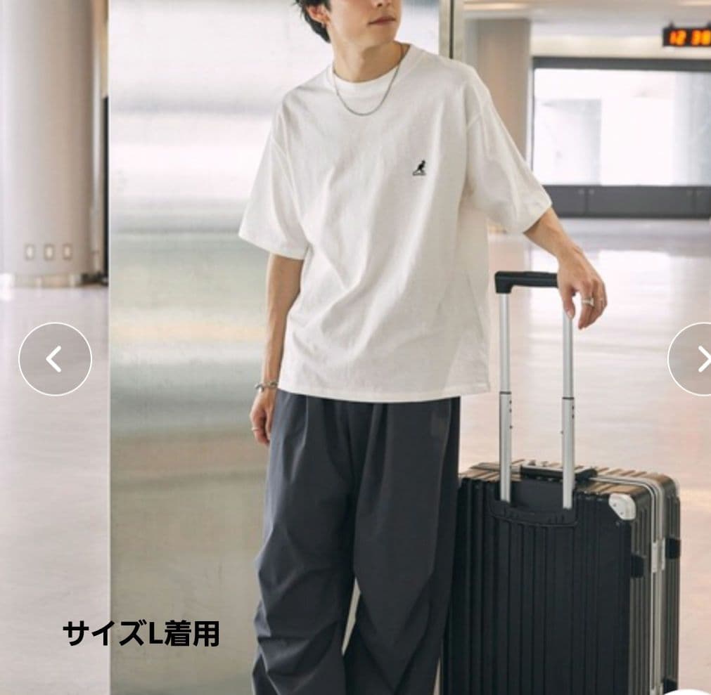 KANGOL ロゴ刺繍オーバーサイズTシャツ　L　オフホワイト　ユニセックス — image 2
