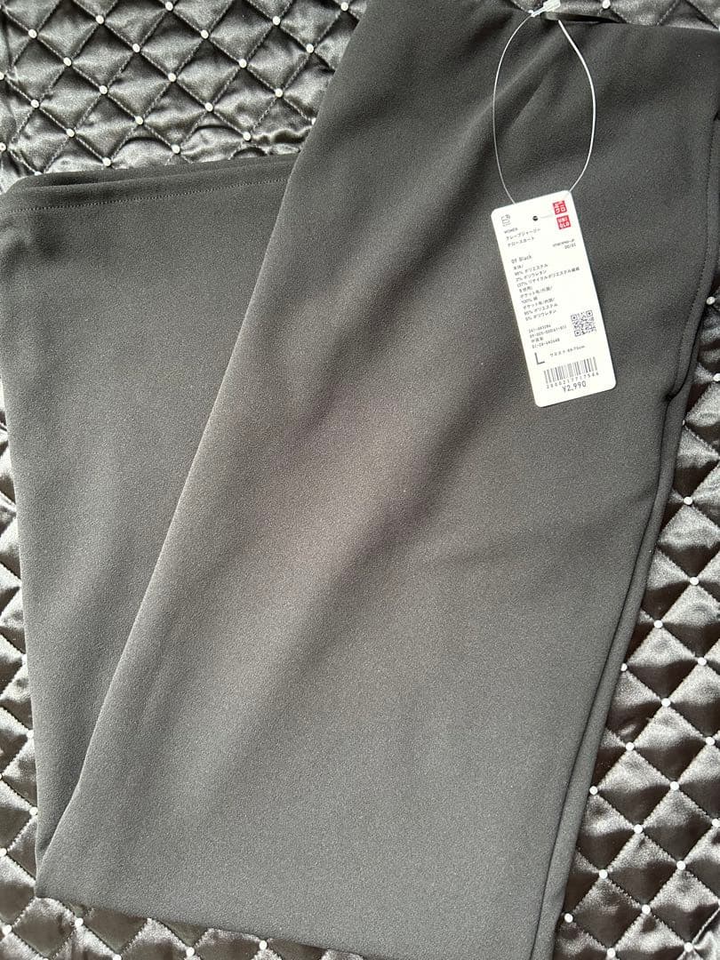 UNIQLO クレープジャージナロースカート ブラック L タグ付き — image 2