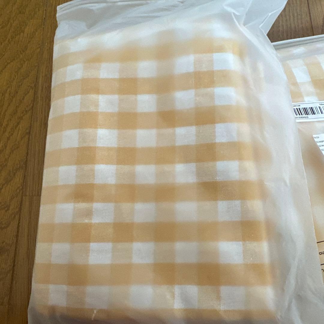 新品未開封　イエロー ギンガムチェック カーテン 100x130cm 2枚組 — image 3