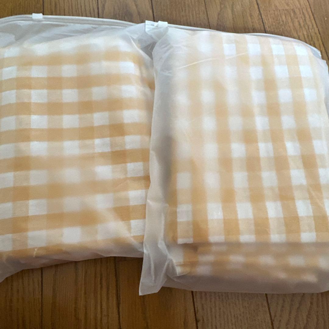 新品未開封　イエロー ギンガムチェック カーテン 100x130cm 2枚組 — image 4