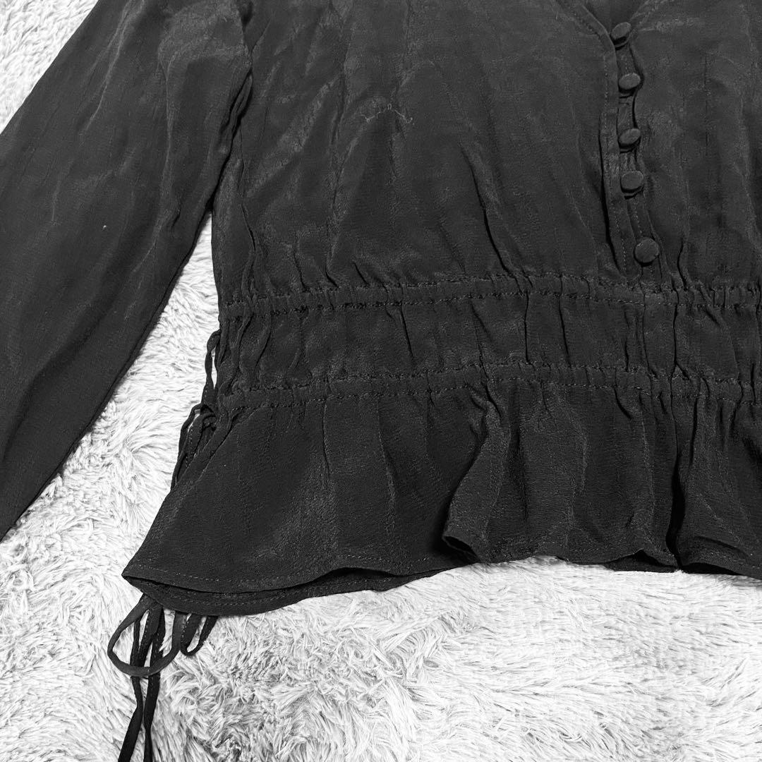 【H&M】ブラウス（38p）黒 Vネック — image 5