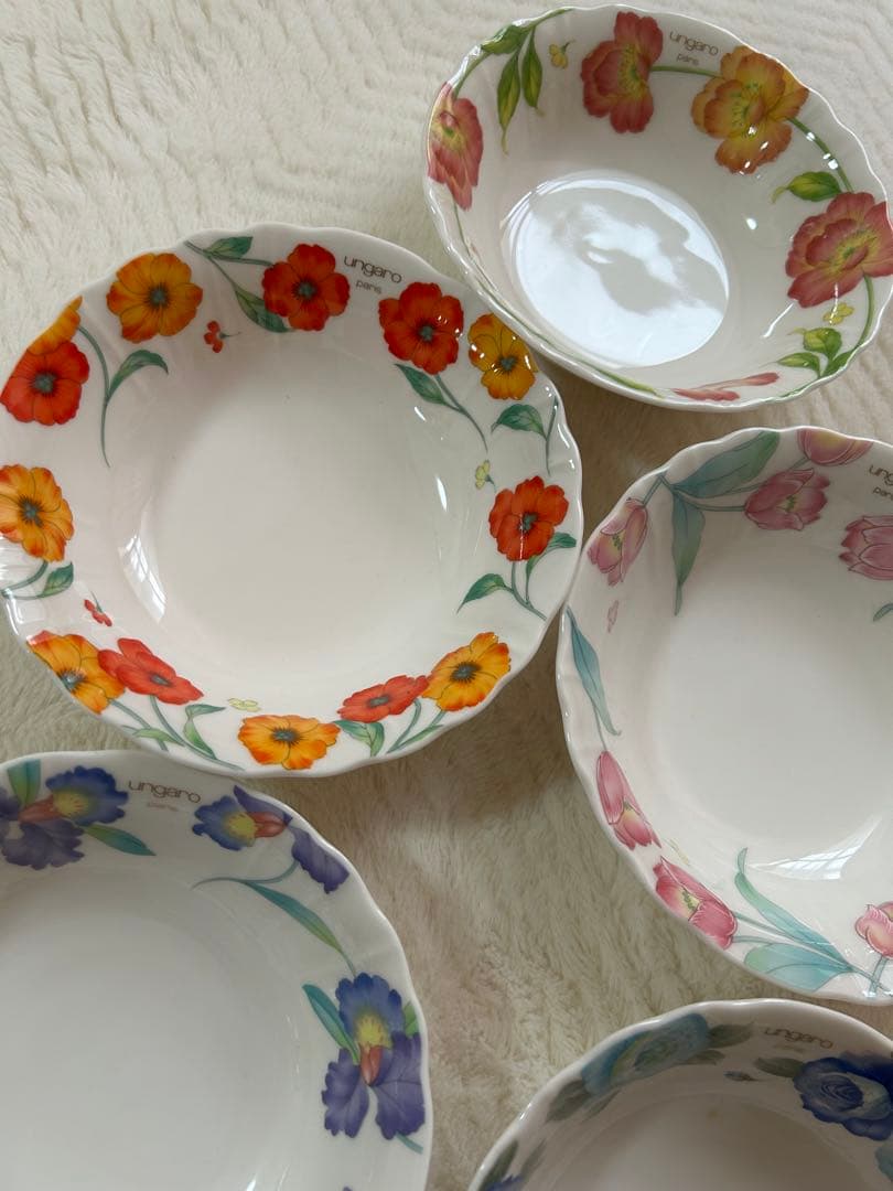 即購入O.K ungaro花柄皿 5枚セット新品 — image 2