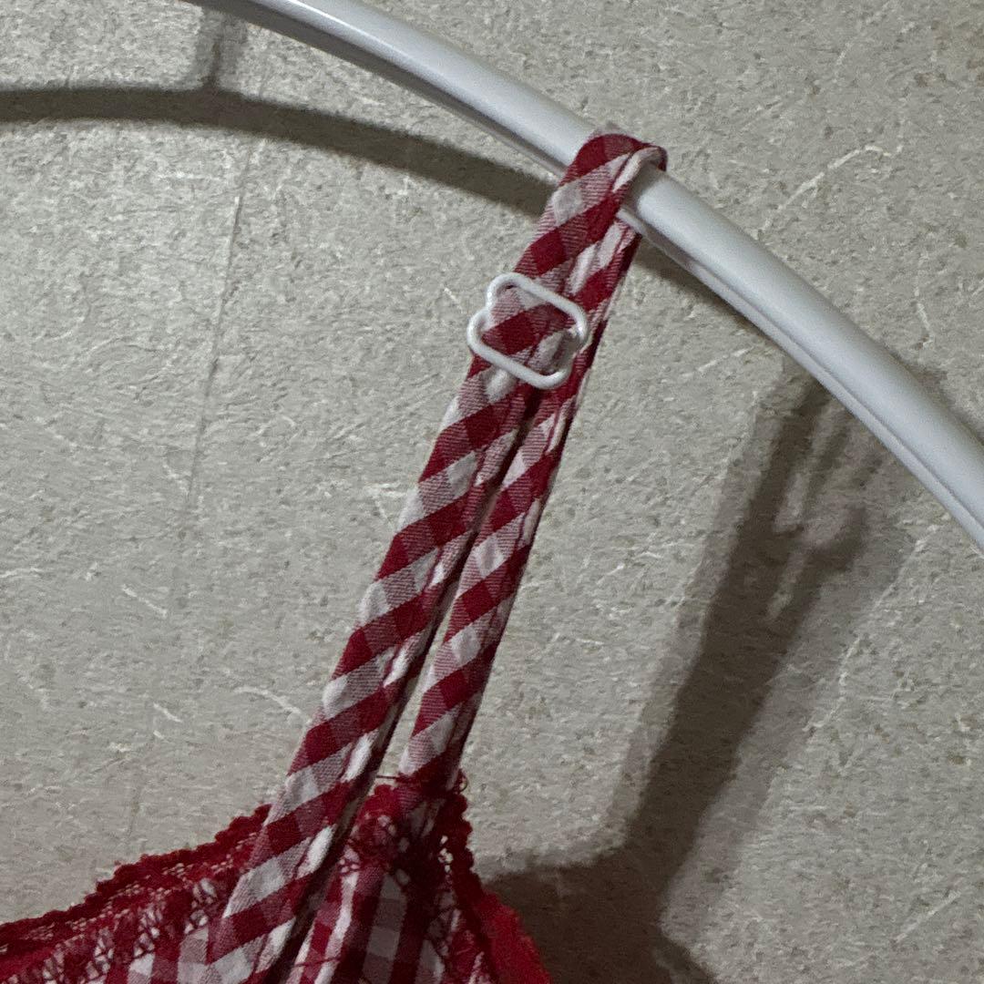 ROMWE ギンガムチェックビスチェ　キャミソール　レッドXS — image 5