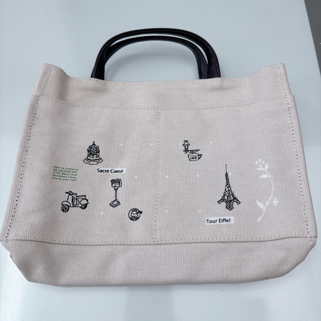 パリモチーフ 刺繍 キャンバス ミニトートバッグ — image 2