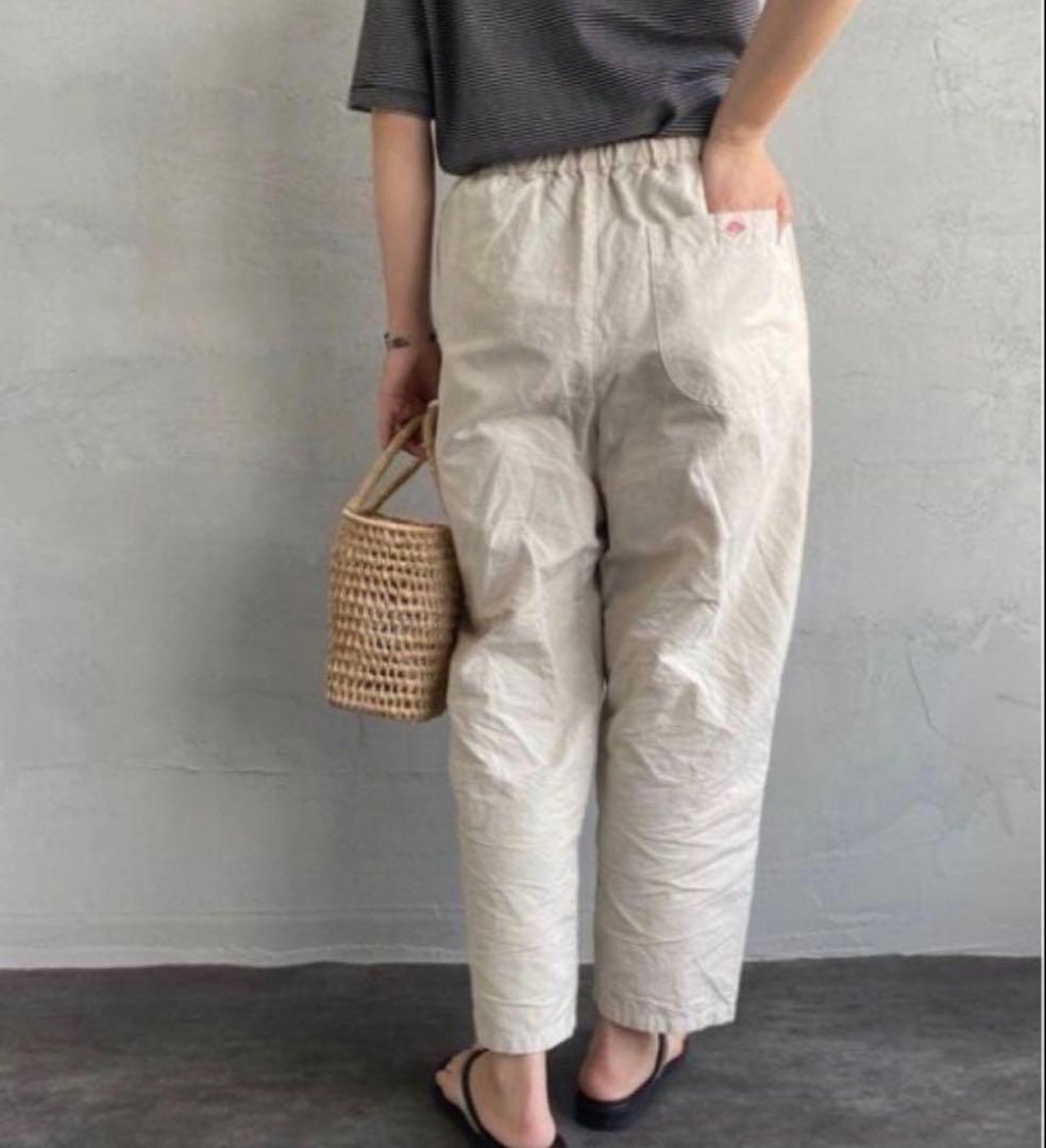 【美品】DANTON コットンリネン イージーパンツ　アイボリー　36 コクーン — image 3