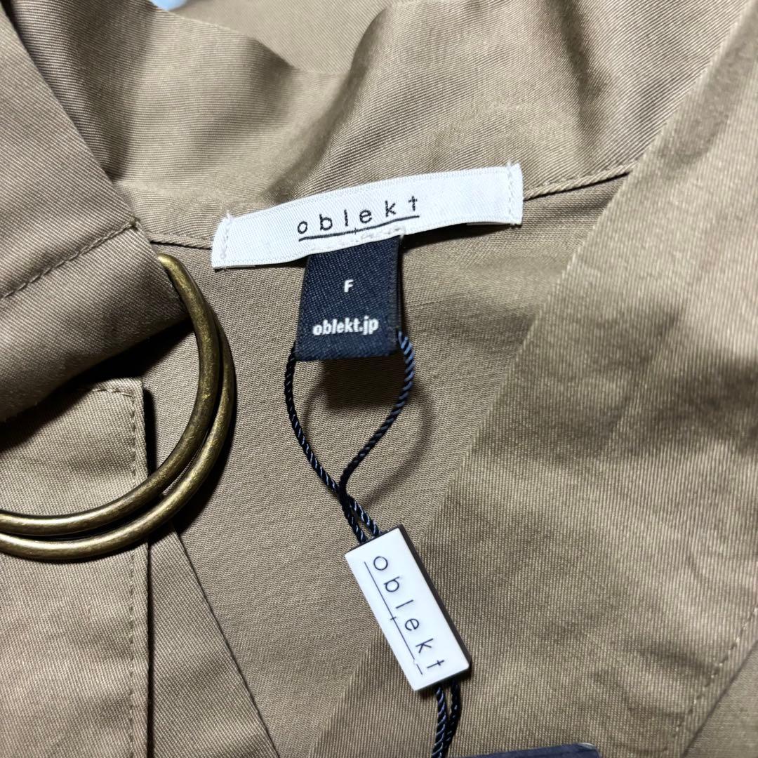 新品タグ付き oblekt オブレクト スキッパーマキシ丈ワンピースベージュ F — image 5