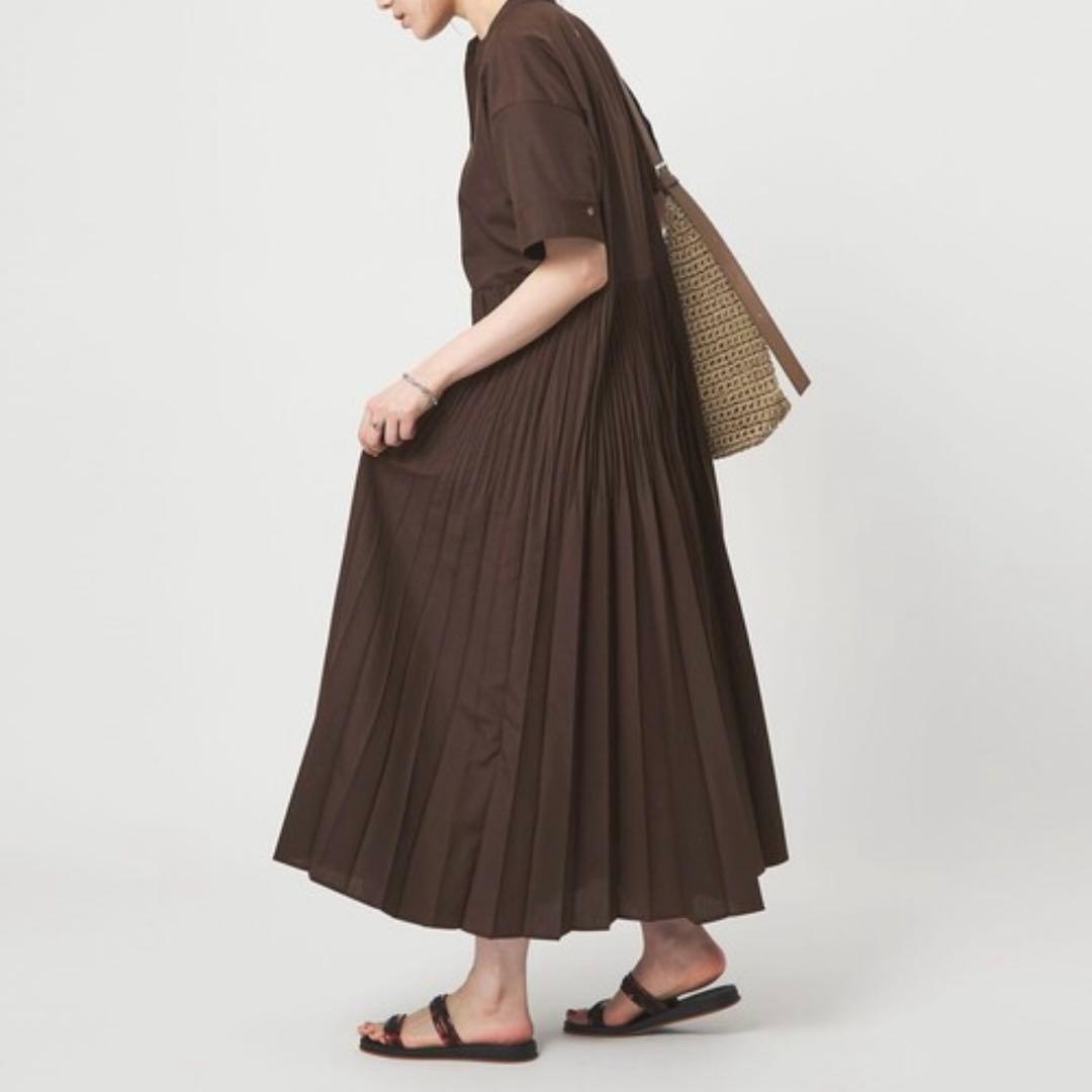 gleen label relaxing ワッシャープリーツワンピース　ブラウン — image 3