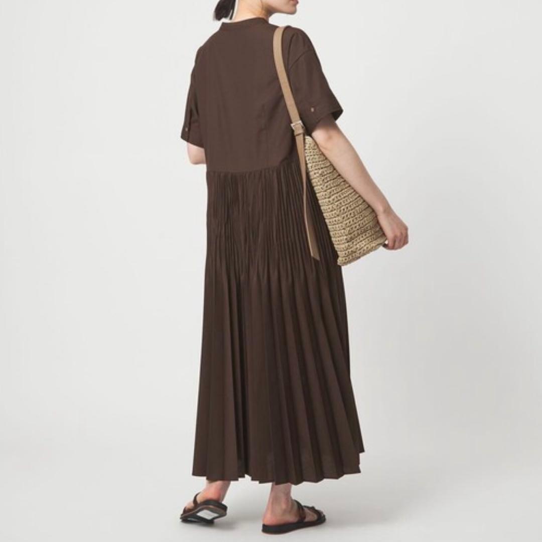 gleen label relaxing ワッシャープリーツワンピース　ブラウン — image 4
