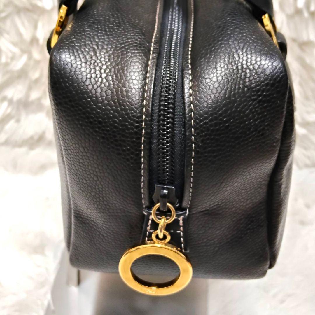 WAKO 銀座和光 ミニハンドバッグ シボ革 本革 ブラック 美品 — image 4