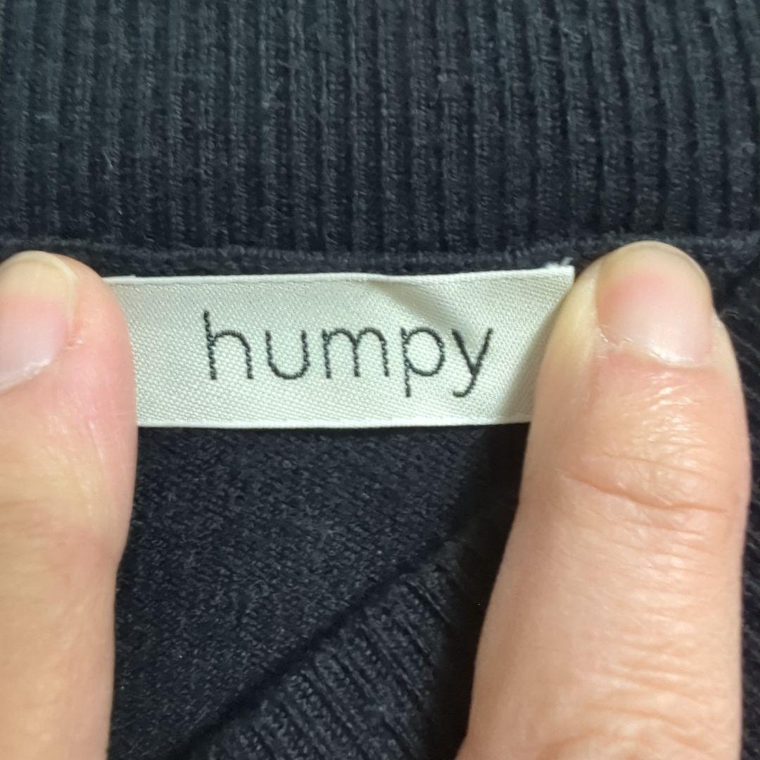 バルーン袖 humpy 黒 ニット セーター 38 M 無地 シンプル — image 3