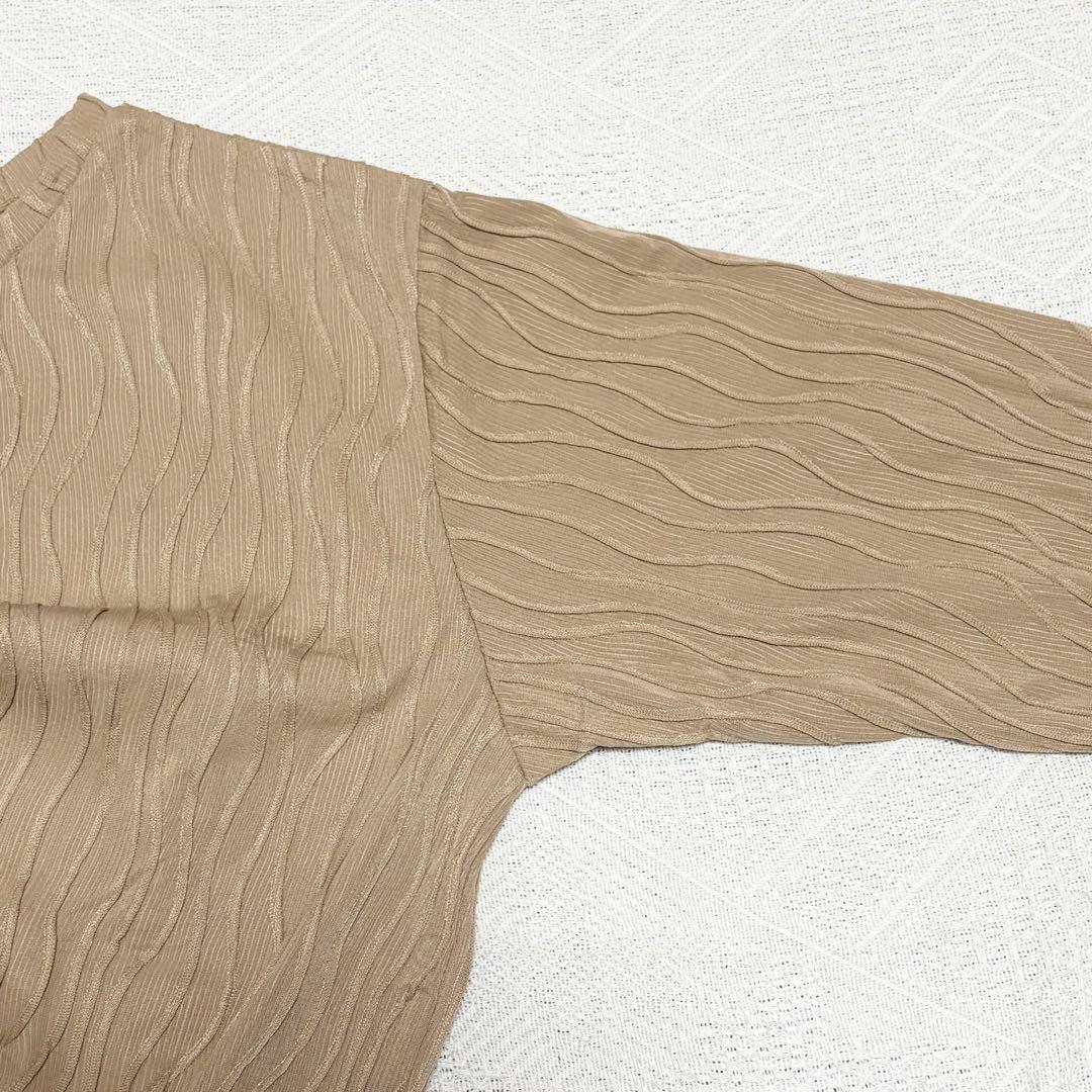 新品✨神戸レタス ぽこぽこウェーブプルオーバー Fサイズ ベージュ ゆったり — image 4