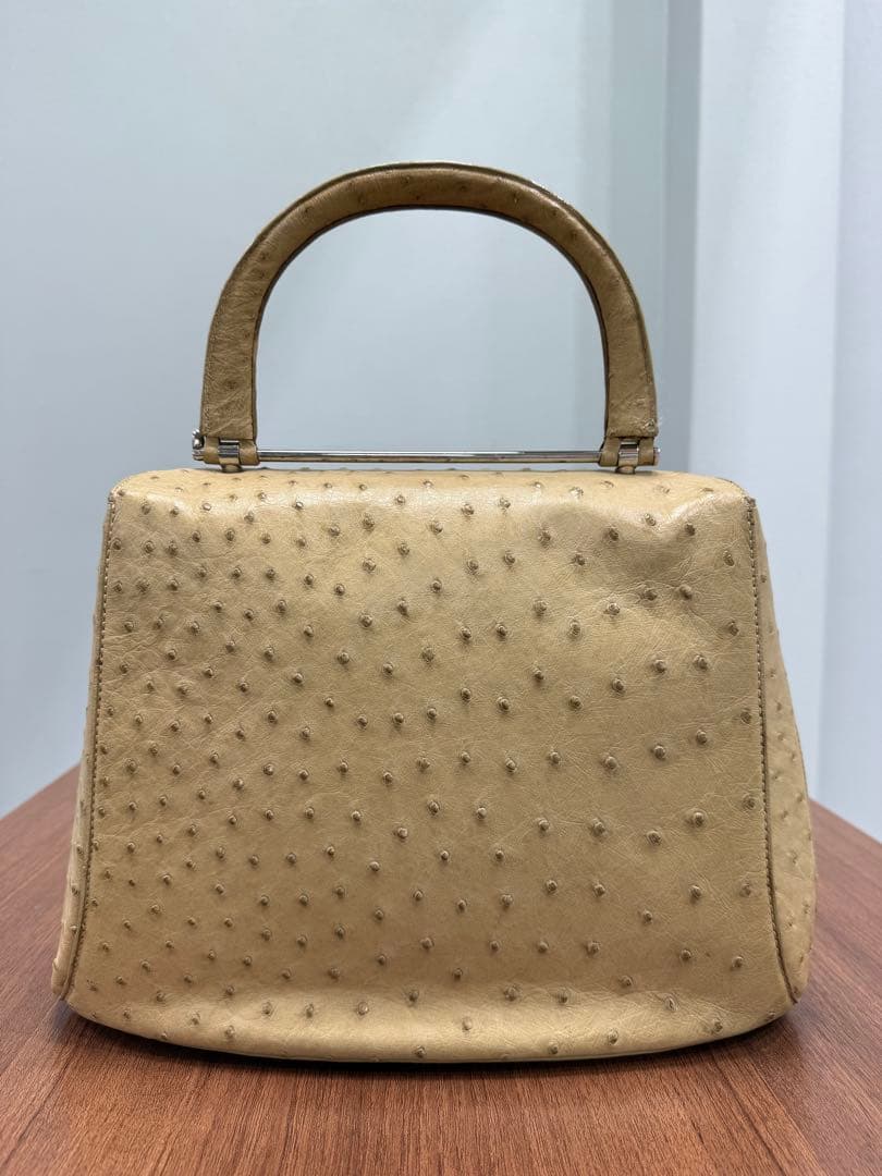 アスプレイ Asprey オーストリッチ ハンドバッグ クリーム色 フルポイント — image 2