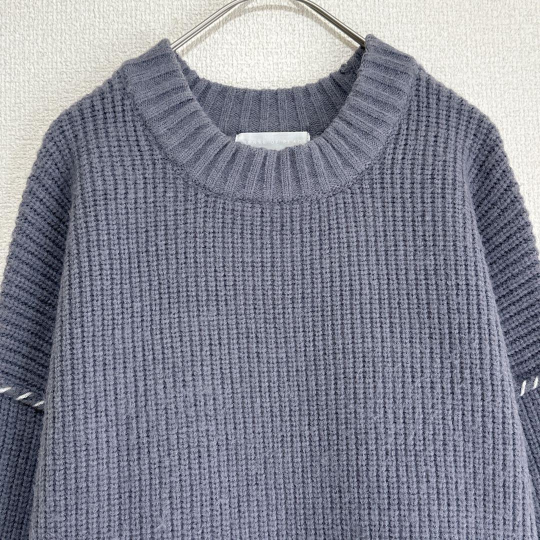 【センスオブプレイス】ハンドステッチ　クルーネック　ニット　オーバーサイズ　F — image 4