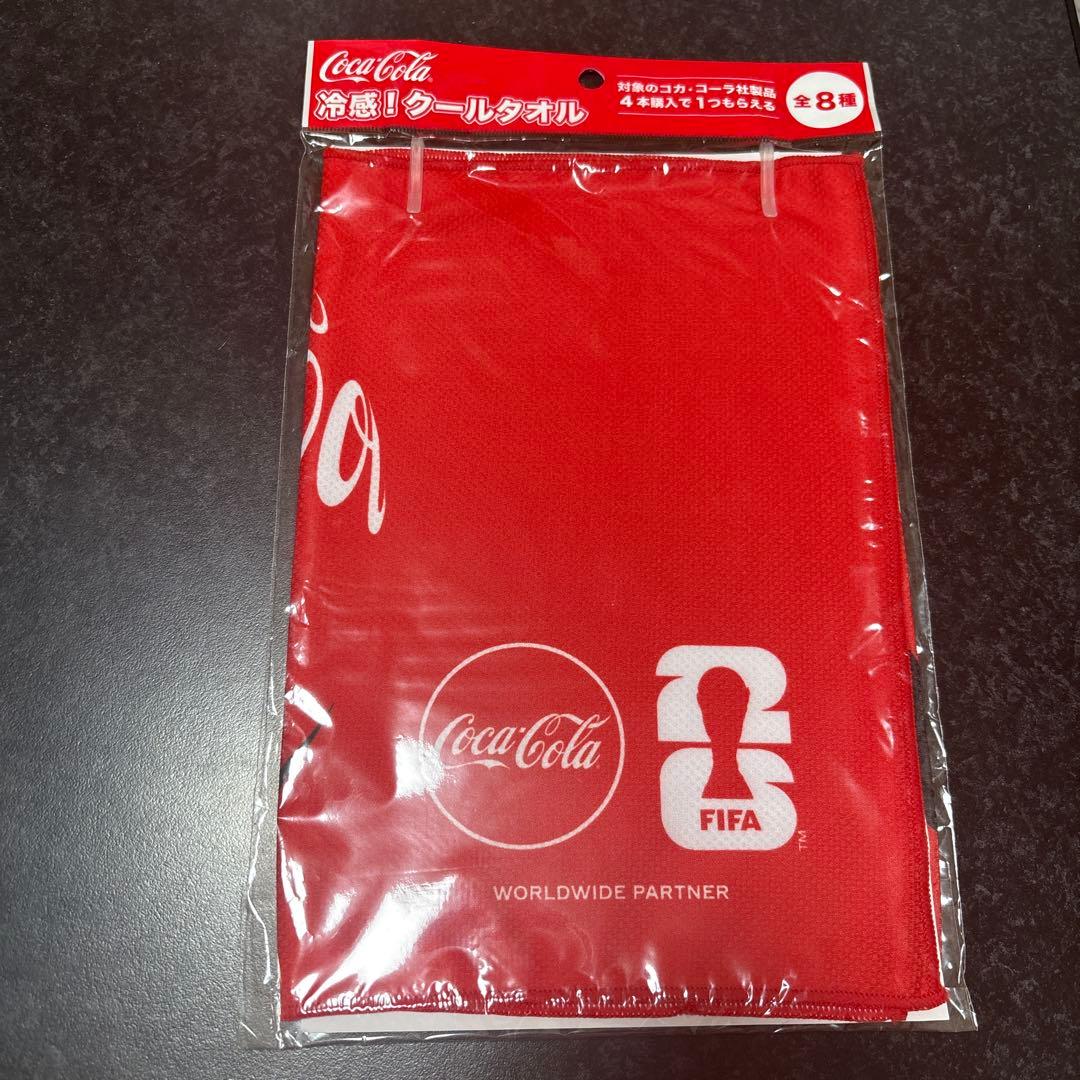【新品未開封】Coca-Cola 冷感！クールタオル2枚セット 赤黒 サッカー — image 3