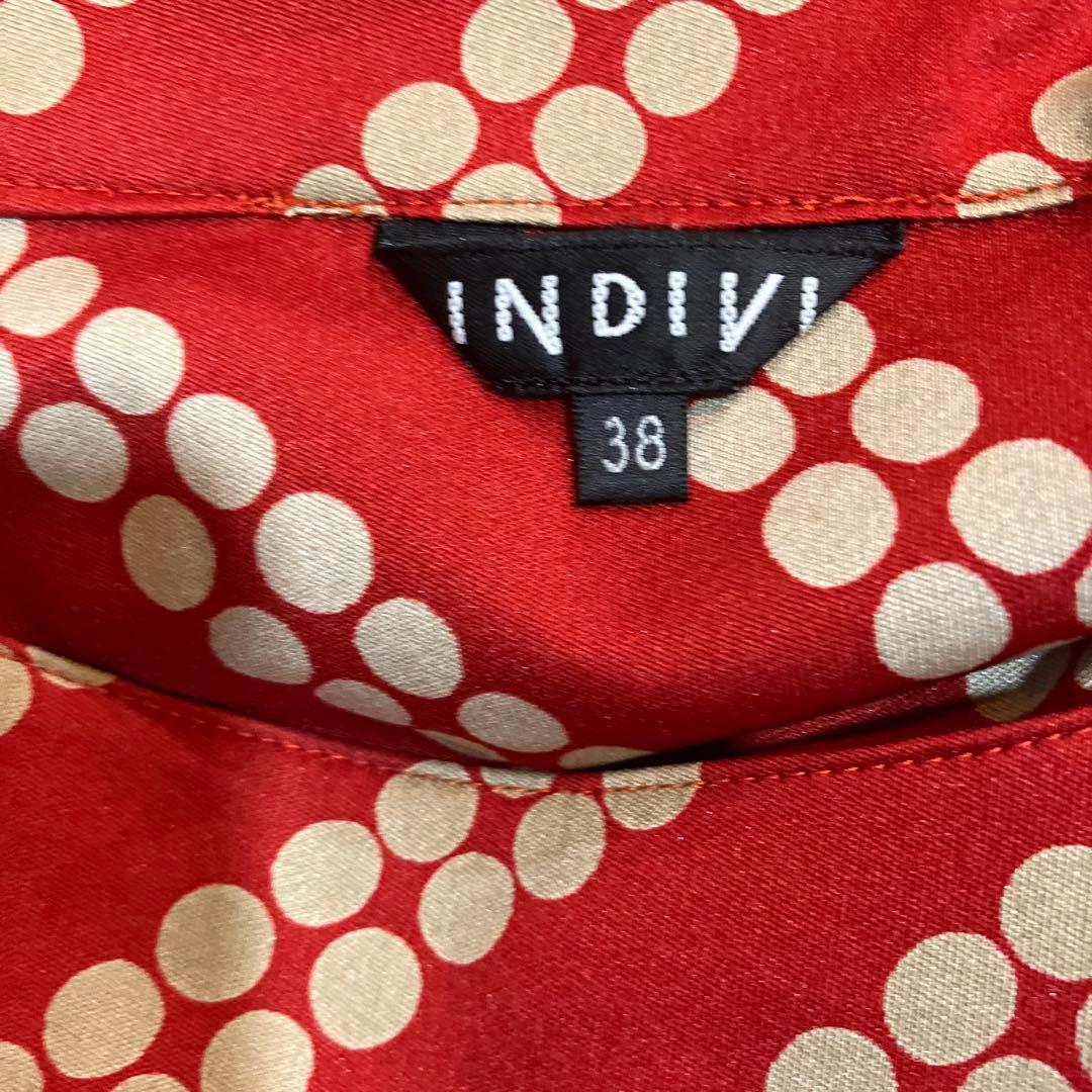 INDIVI ワンピース　サイズ３８　ドット　総柄 — image 3
