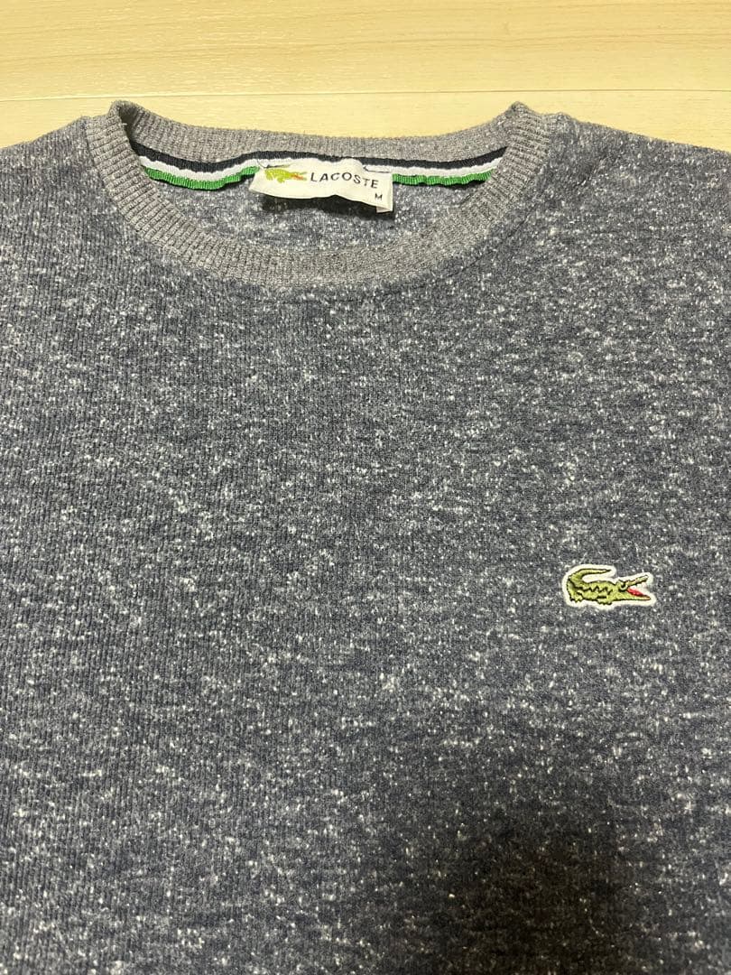 LACOSTE ラコステ クルーネック ニット セーター 杢グレー M — image 2