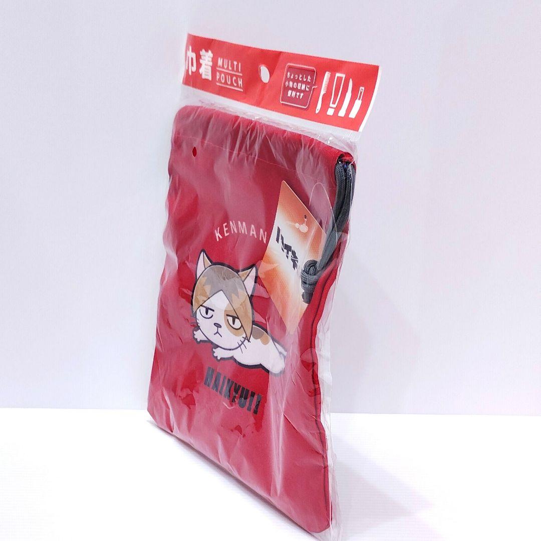 【ハイキュー】 孤爪研磨 ケンマネコ 音駒 巾着 ポーチ ラメ缶バッジ セット — image 5
