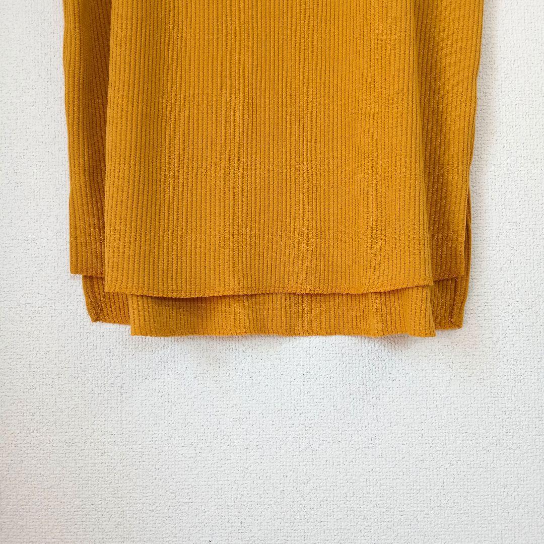 Shelney ワッフルリブ キーネック フレンチスリーブ マスタード L — image 3