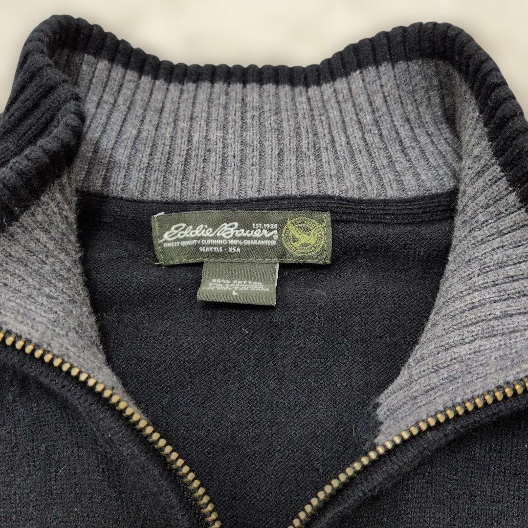 【美品】Eddie Bauer エディーバウアー カシミヤ混 ハーフジップニット — image 3
