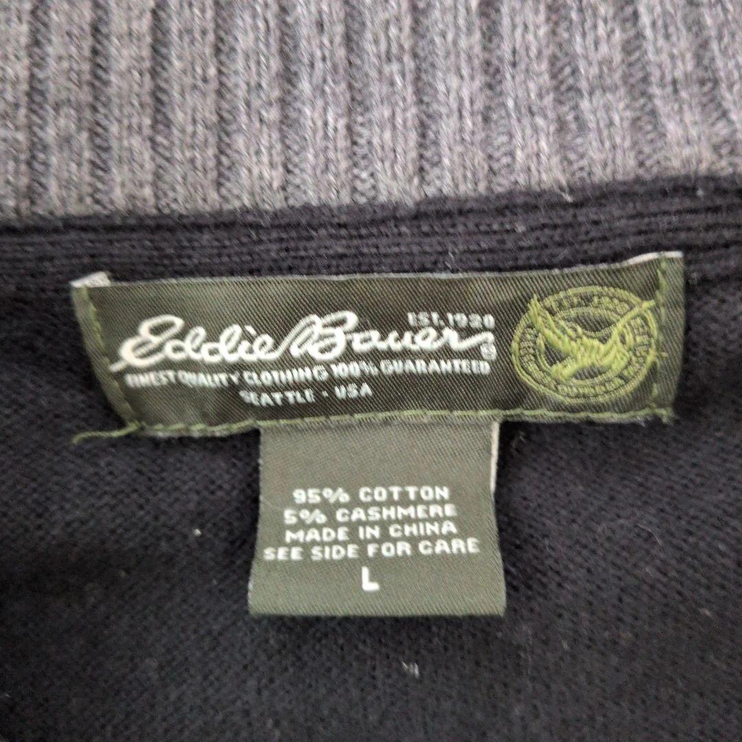 【美品】Eddie Bauer エディーバウアー カシミヤ混 ハーフジップニット — image 4