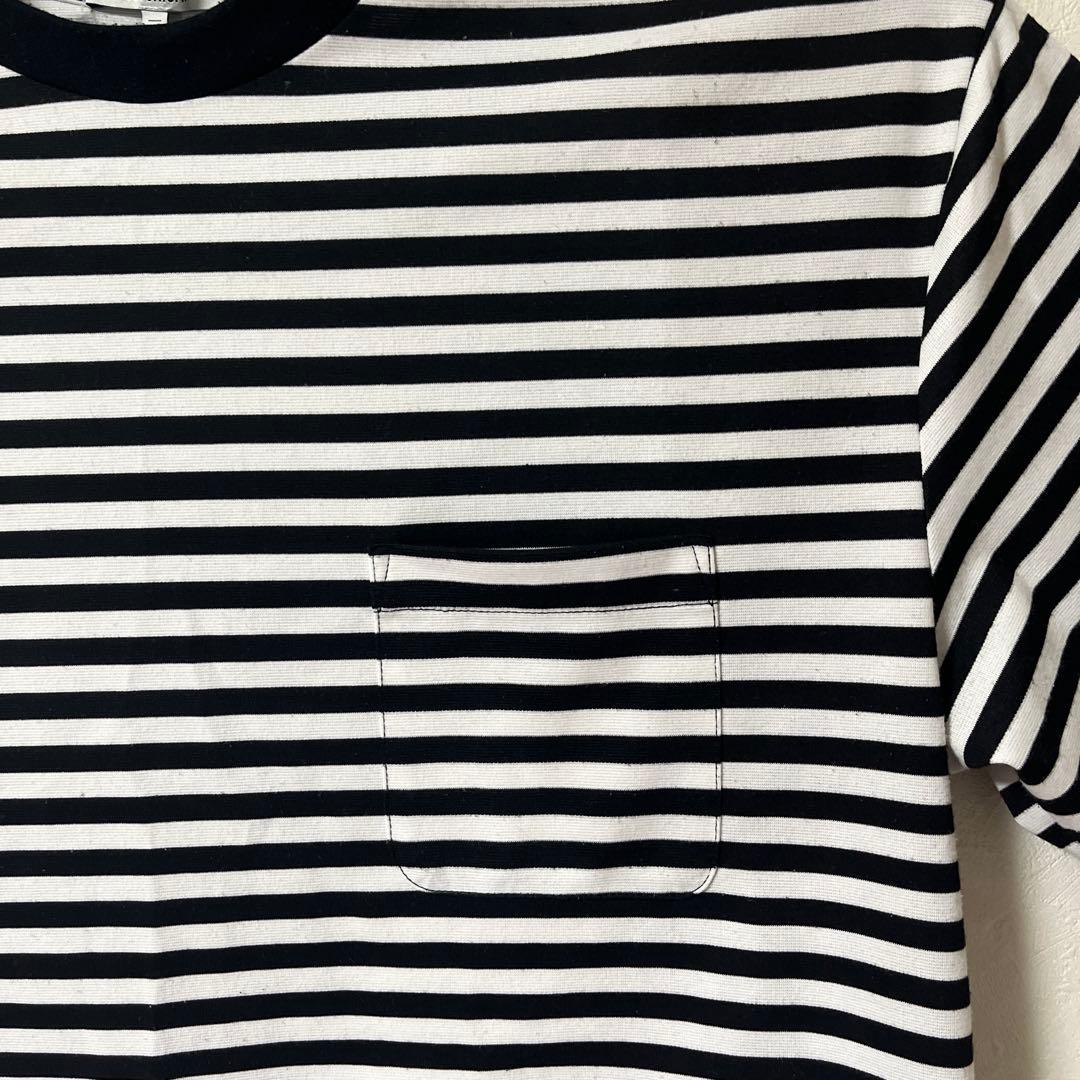 COTORICA. メンズ　黒白ストライプ Tシャツ Lサイズ — image 2