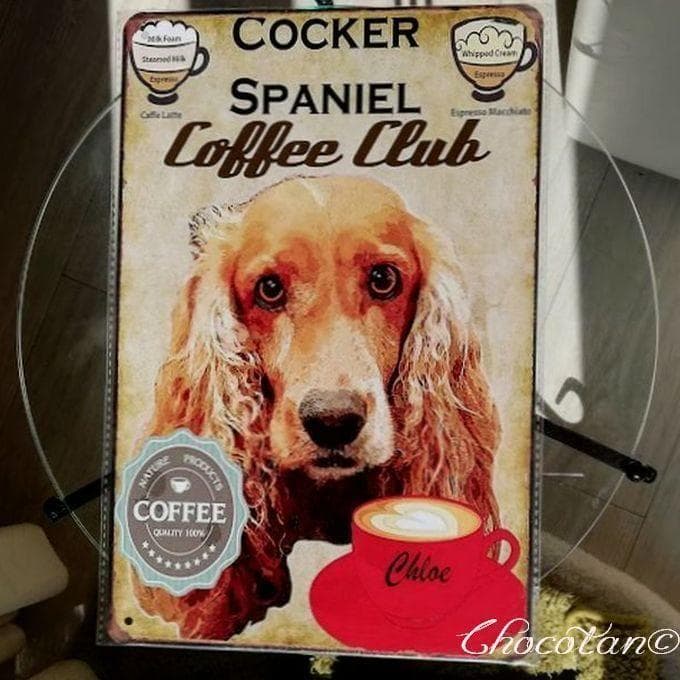 コッカー ③ coffeeメタルサインプレート — image 2