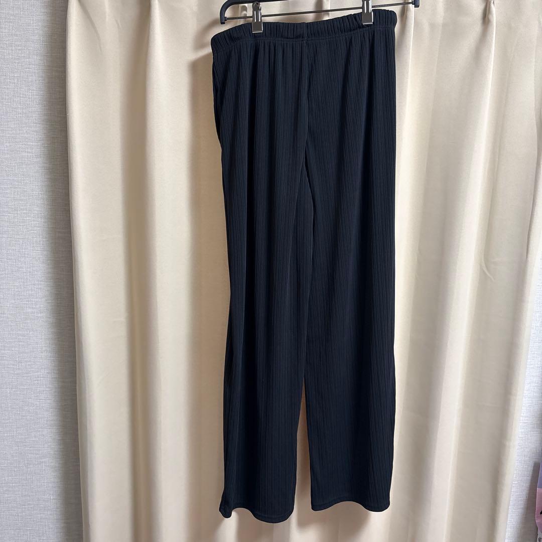 リブプルオンパンツ　L GU ブラック　黒 — image 2