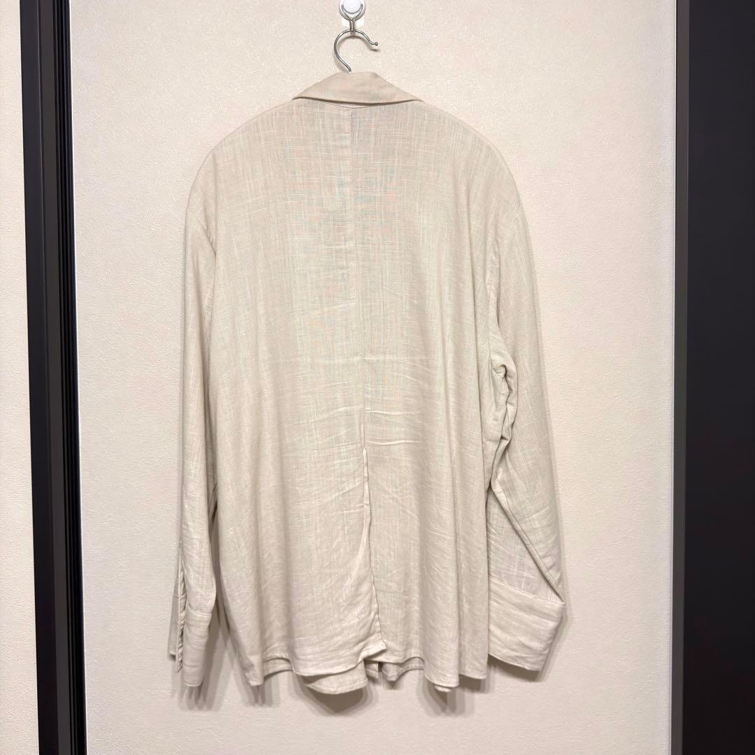 H&M リネンブレンド オーバーサイズ シャツ ベージュ S 長袖 — image 2