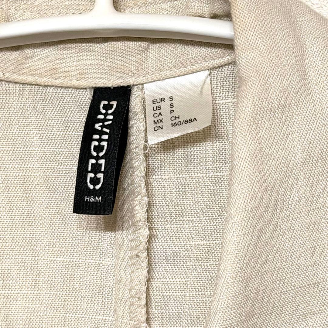 H&M リネンブレンド オーバーサイズ シャツ ベージュ S 長袖 — image 3