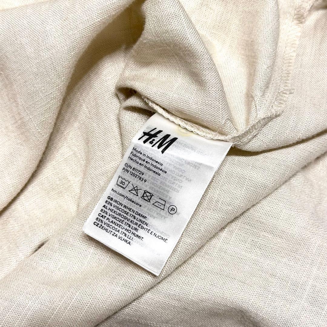 H&M リネンブレンド オーバーサイズ シャツ ベージュ S 長袖 — image 5
