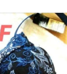 ラス1新品C75 ボタニカルフラワーブラジャーショーツセット　Tバックバック透け — image 5