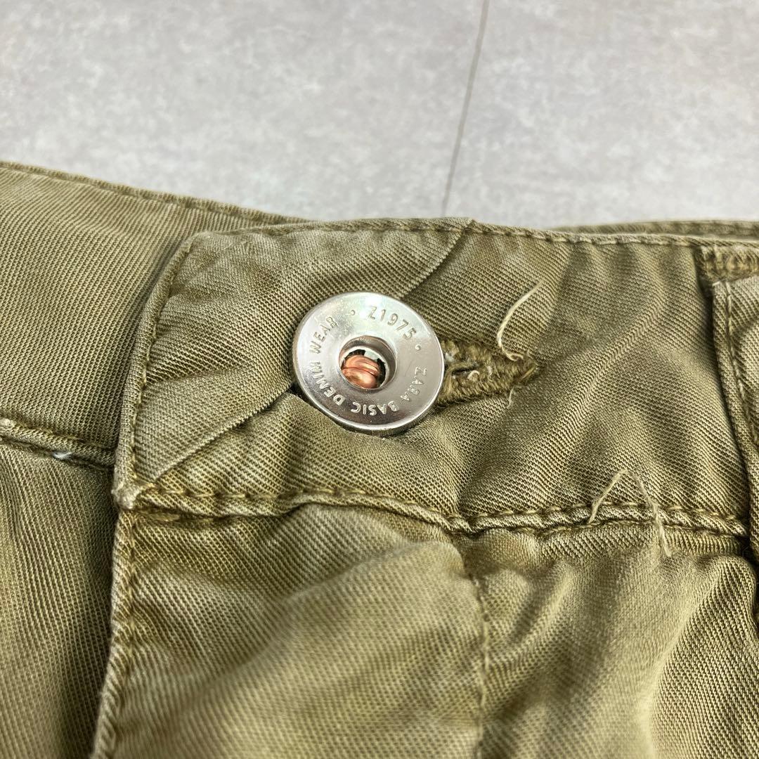 ザラベーシック カーキパンツ テーパード リヨセル とろみ素材 春夏 M 涼しい — image 3