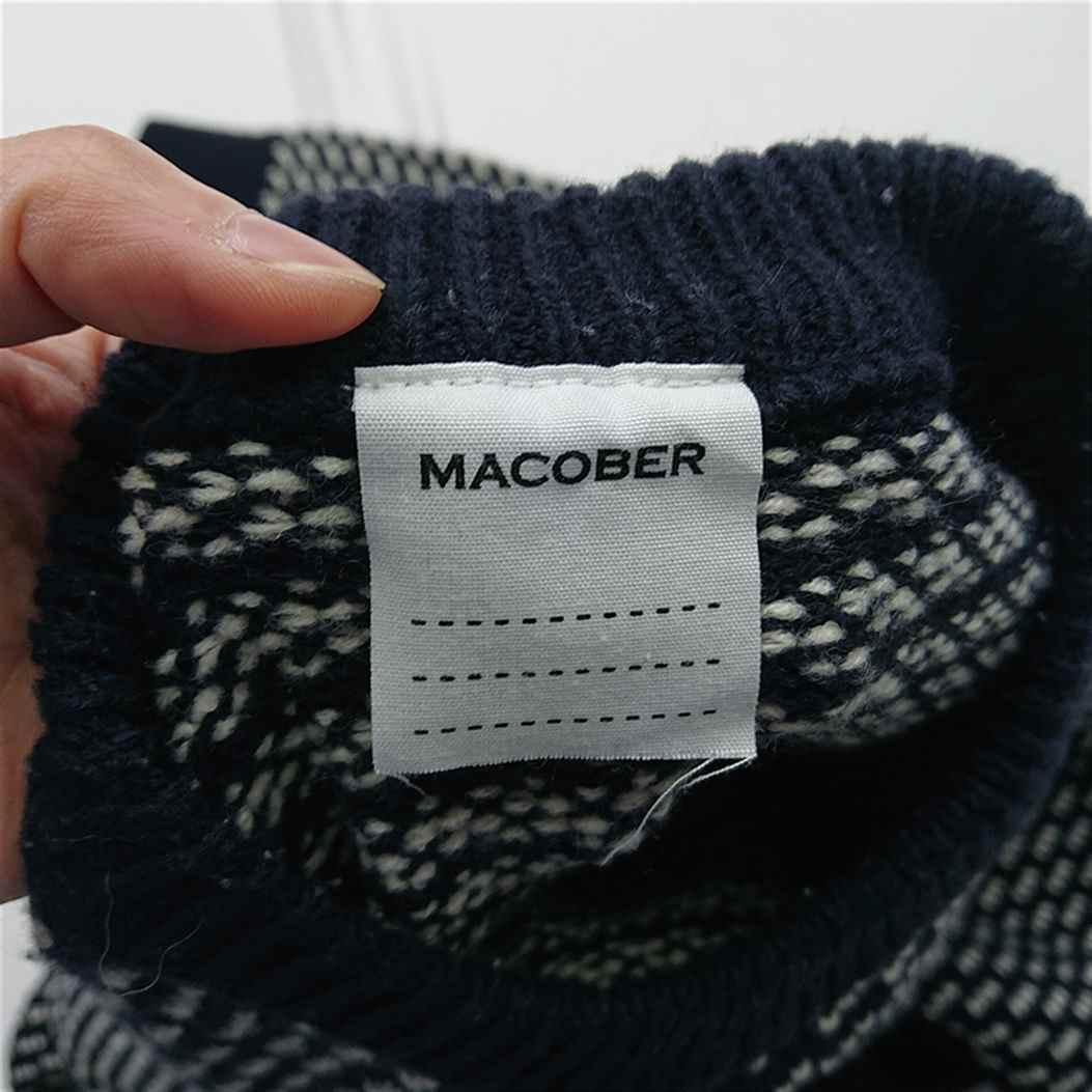 ★マコバー MACOBER 総柄クルーネックニットセーター メンズ ネイビー系 — image 5