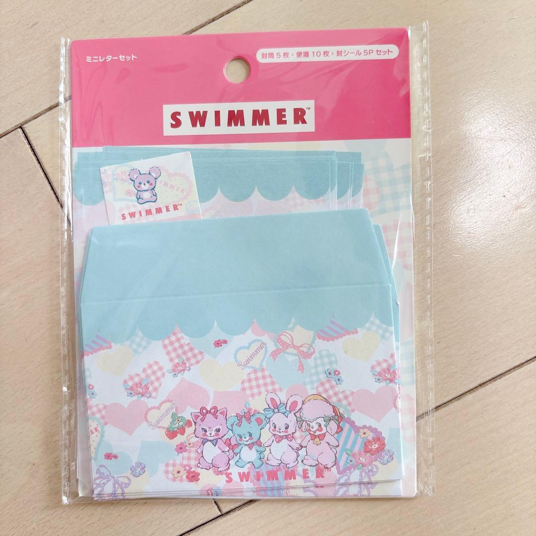 新品未使用　SWIMMER 文房具 3点セット メモ帳 レターセット　ボールペン — image 3