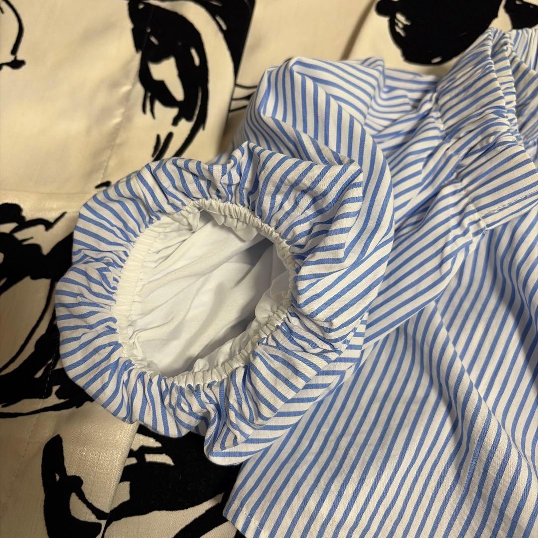 Bershka オフショルダー ストライプ トップス — image 3