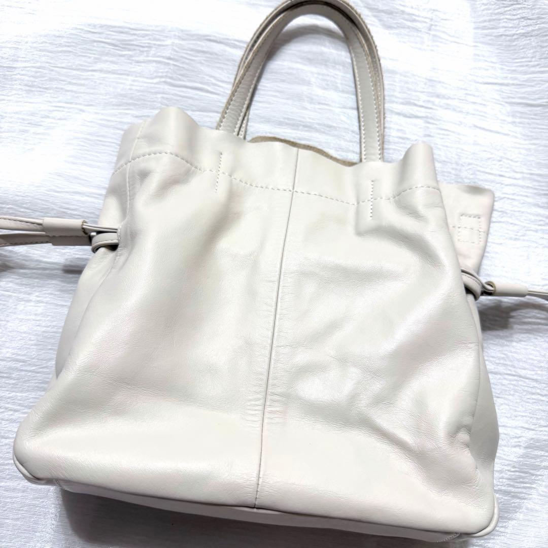 【極美品】オメカシ レザー 牛革 ショルダーバッグ 巾着 トートバッグ — image 2