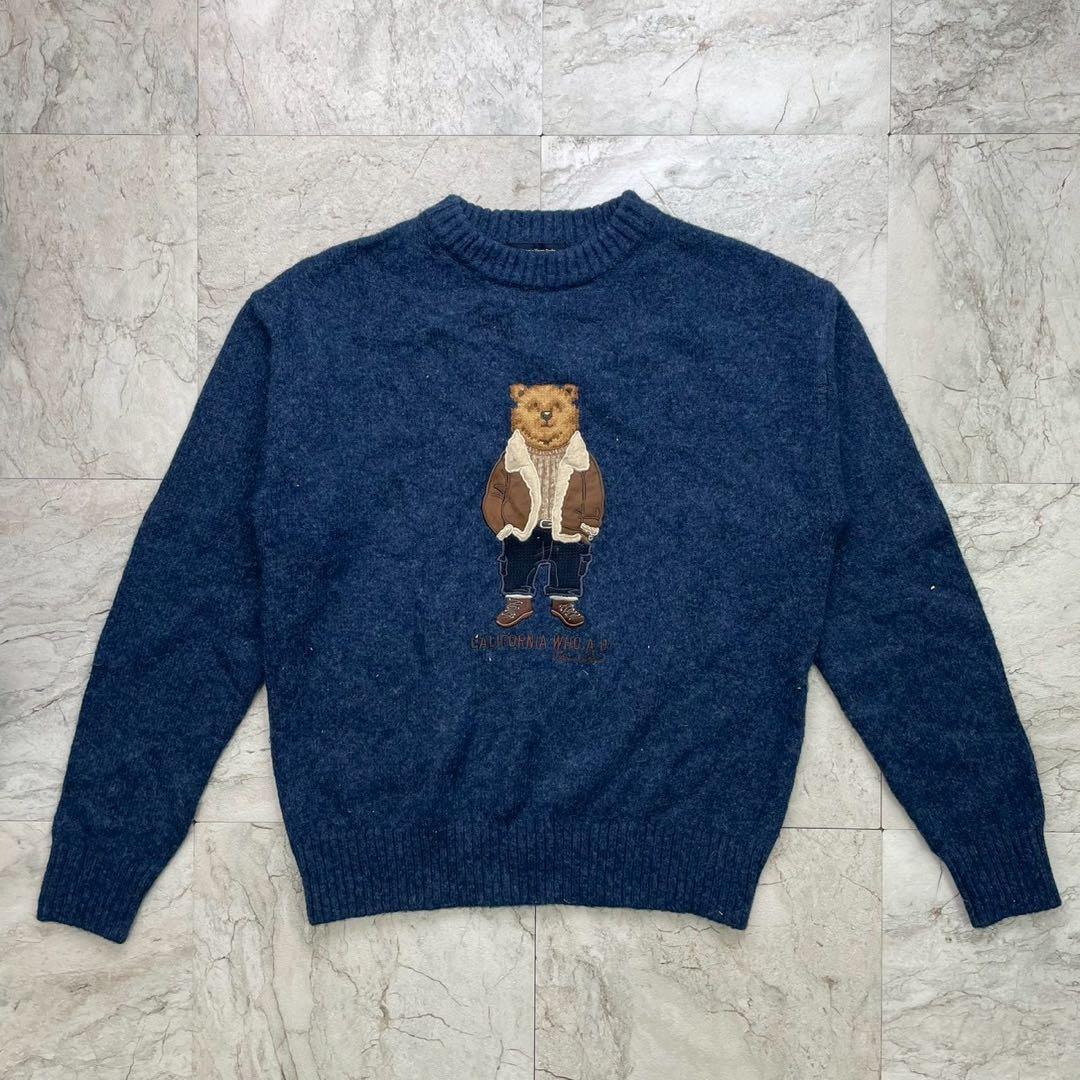 フーアーユー　WHO.A.U　ニットセーター　カリフォルニアベア　古着　S — image 2