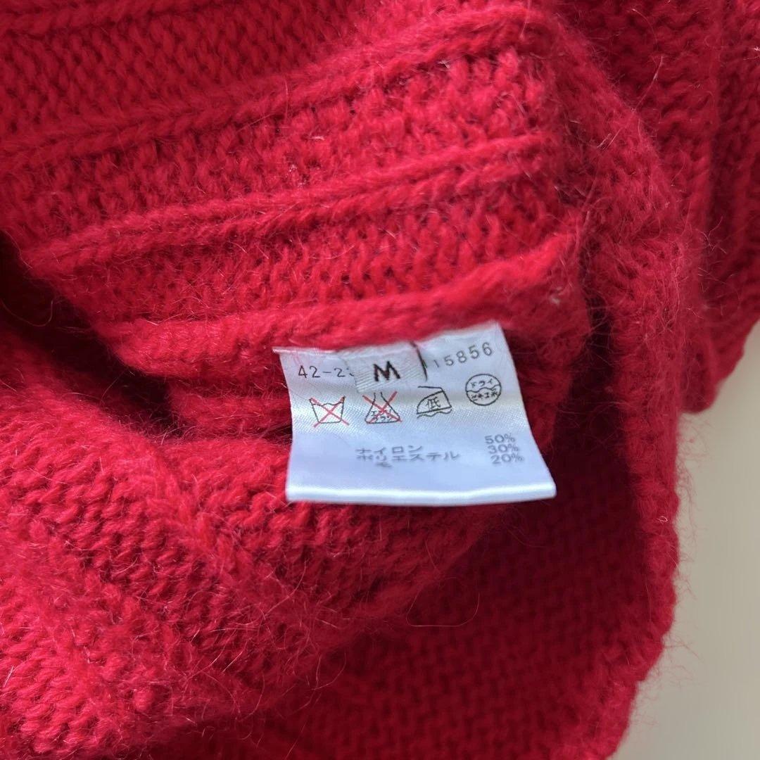 ESTNATION 赤 ケーブル編み セーター M — image 3