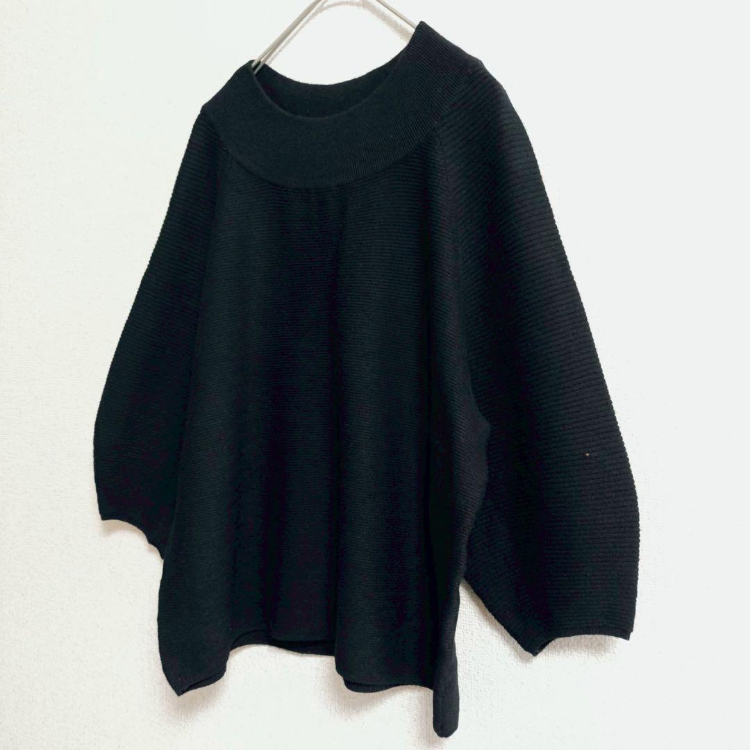 s0602【OFUON オフオン】五分袖ニットセーター ショート丈 無地 — image 5