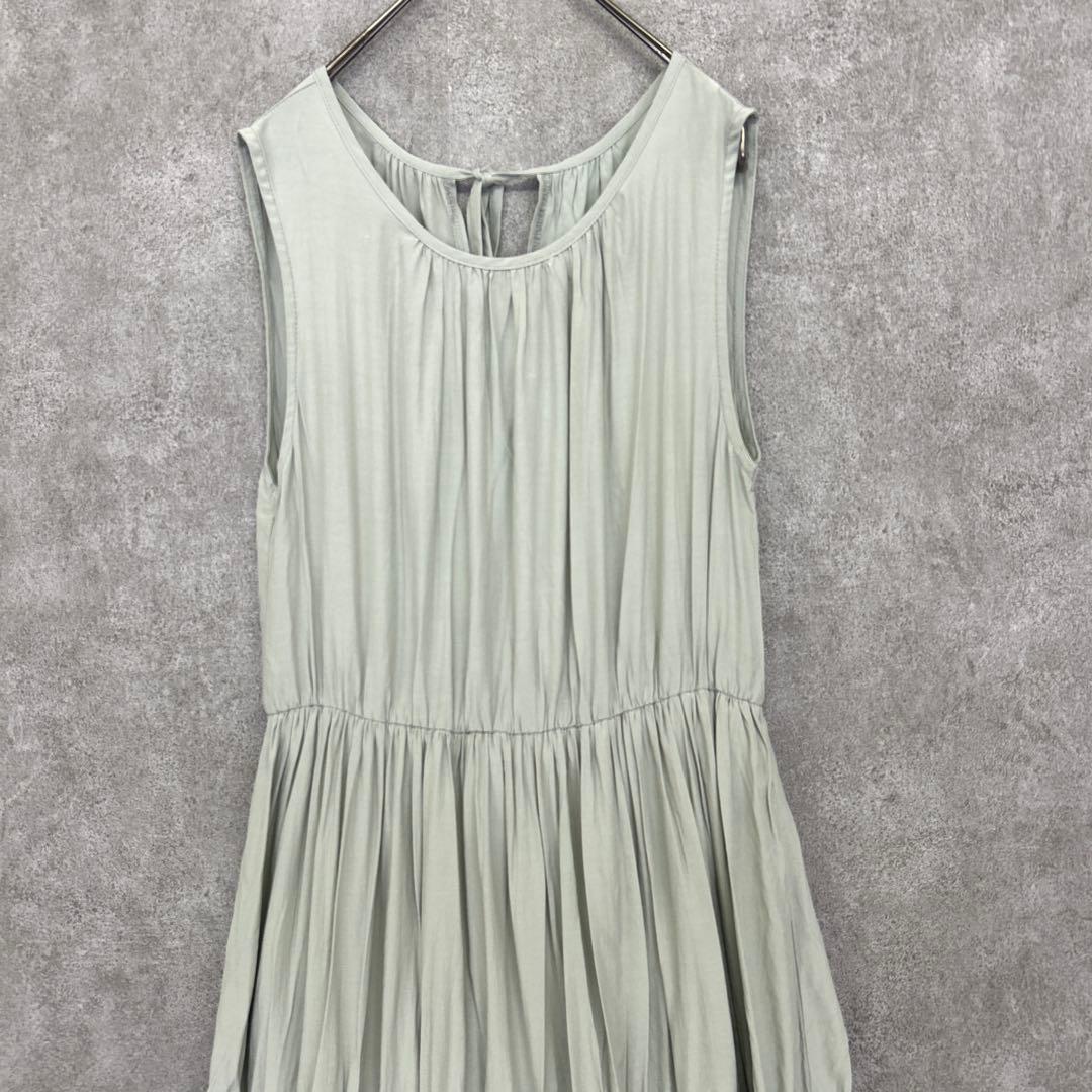 ♡フィフス【M】バックリボンティアードワンピース ノースリーブ ロング グリーン — image 3