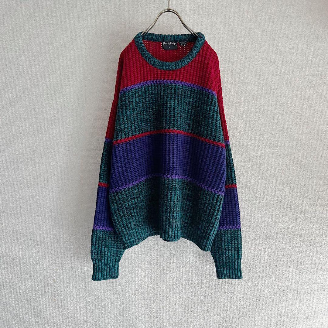 古着 90s “Royal Knight” ローゲージニット — image 2