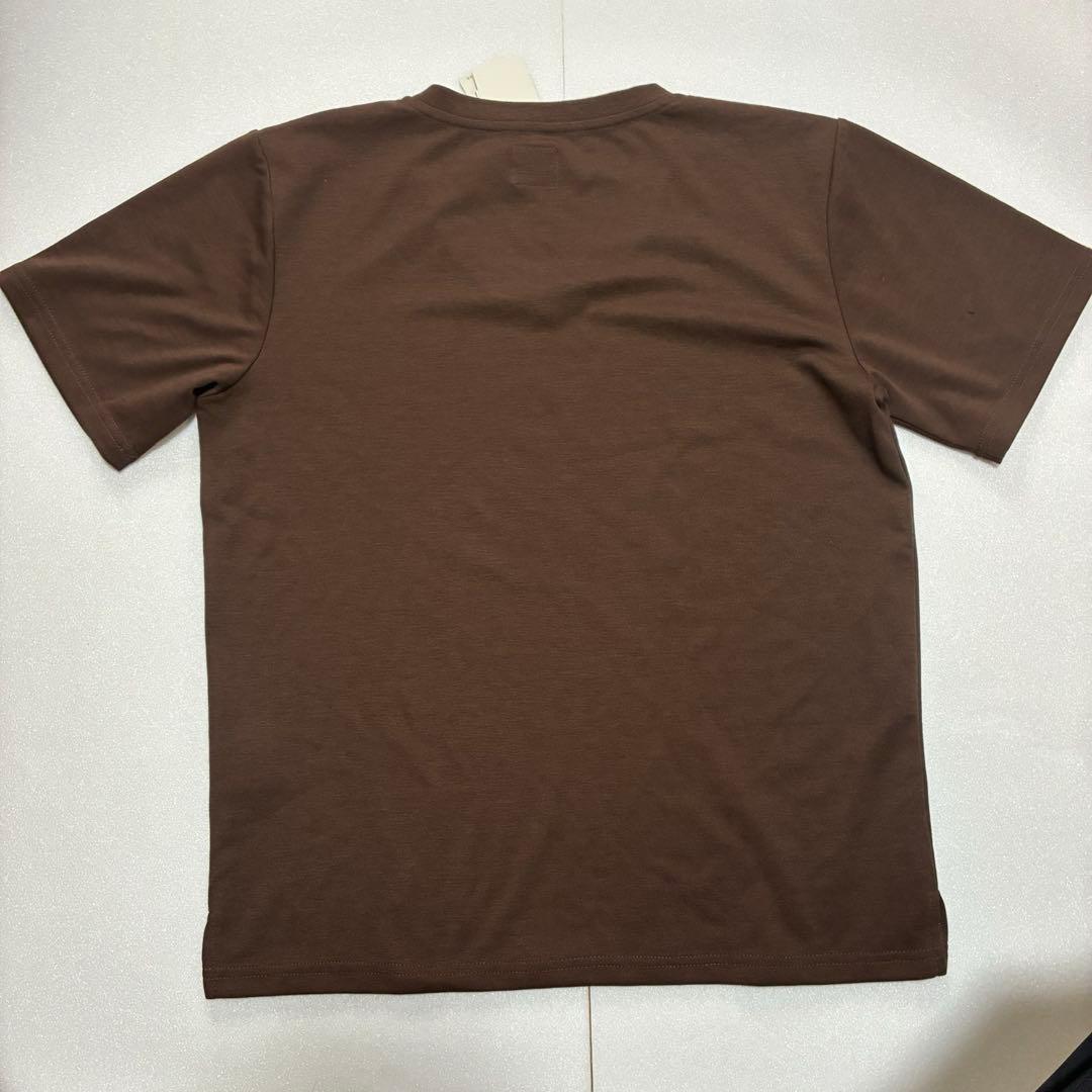 【新品】コムサコミューン　Vネック Tシャツ ブラウン 無地 — image 2
