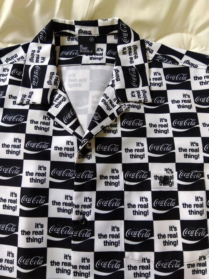 B ONE SOUL Coca-Cola チェッカー柄 半袖シャツ Mサイズ — image 2